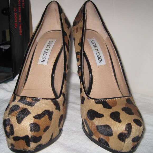 Steve Madden Women's Sarrina Leopard Print Platform Chunky Pumps - 6M US - Picture 8 of 10